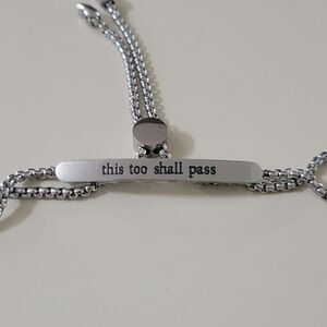 This Too Shall Pass Adjustable Stainless Steel Silver Bracelet